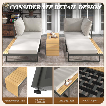 YODOLLA 4 Piece Metal Patio Furniture Set