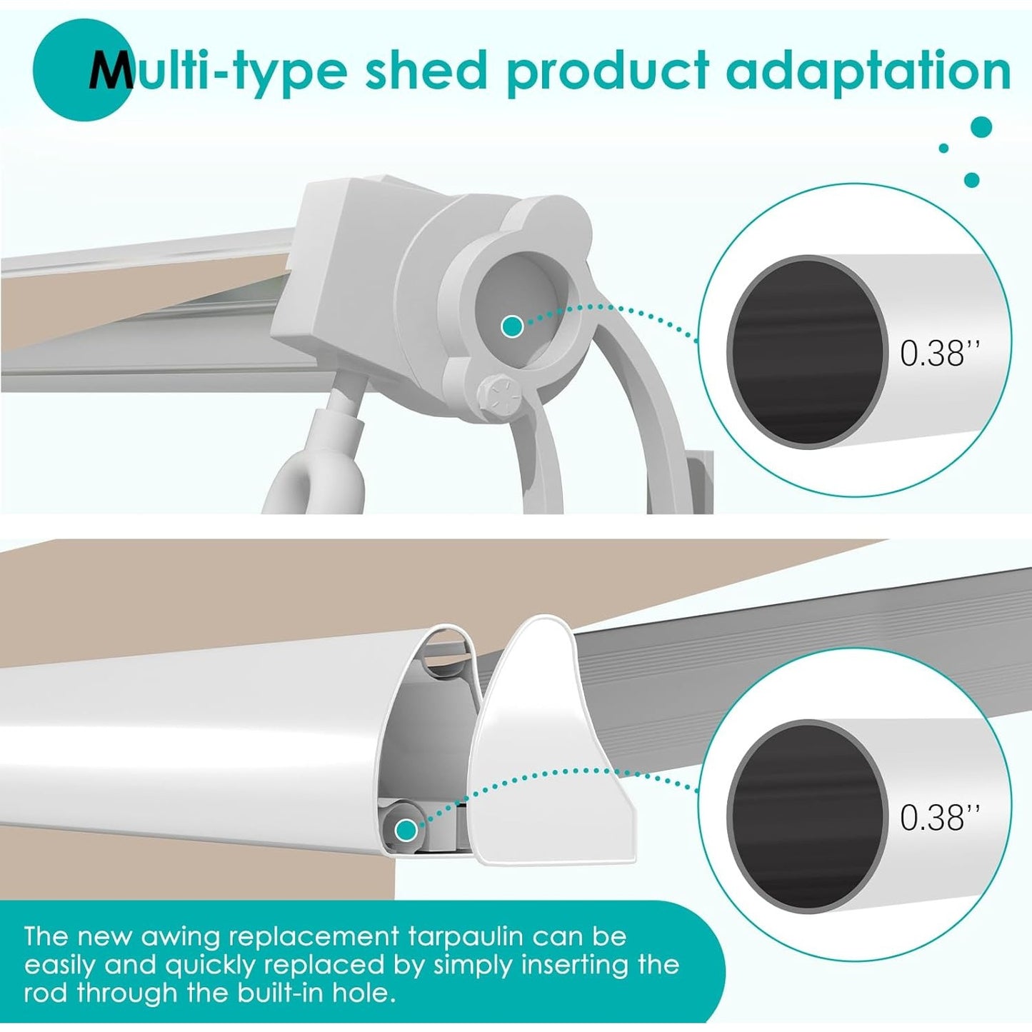 YODOLLA 13x10FT Retractable Awning Replacement Sunshade Canopy