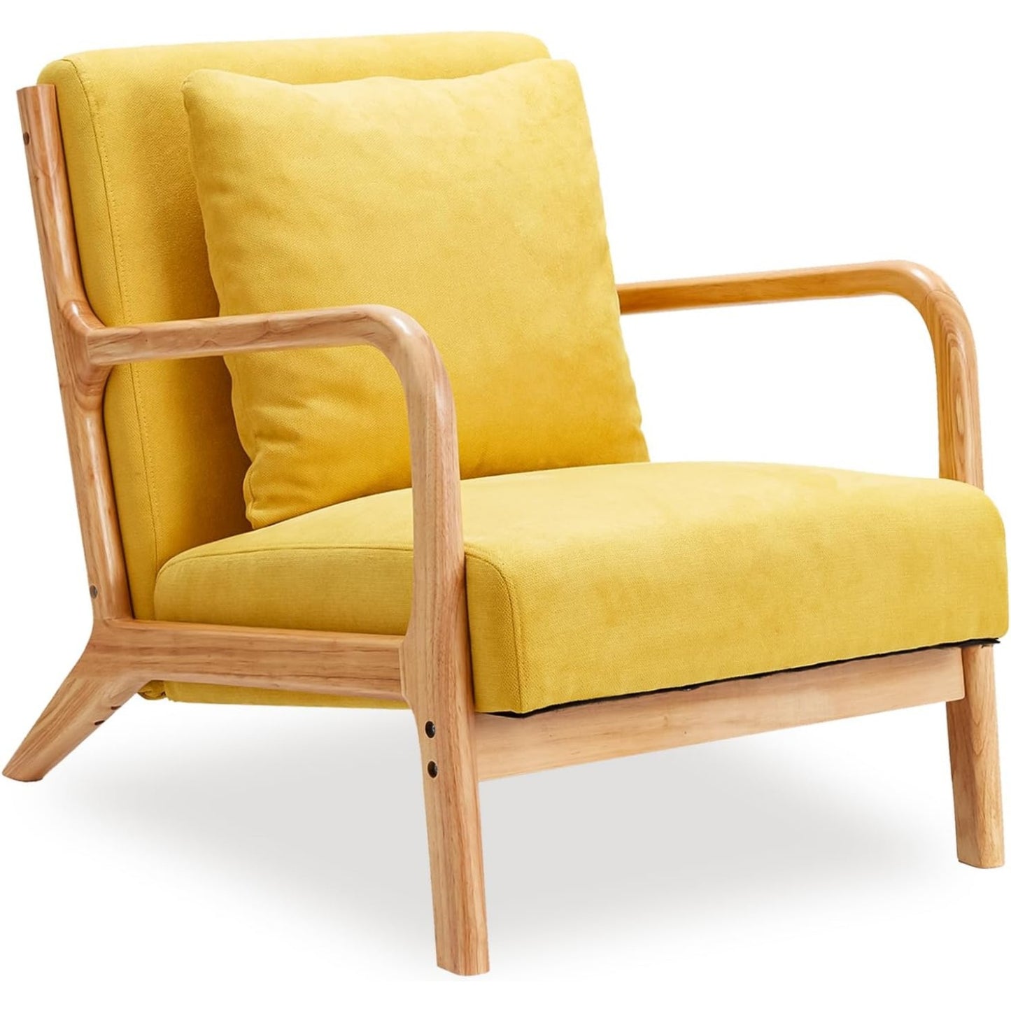 YODOLLA Accent Chair Reading Armchair, Linen Yellow