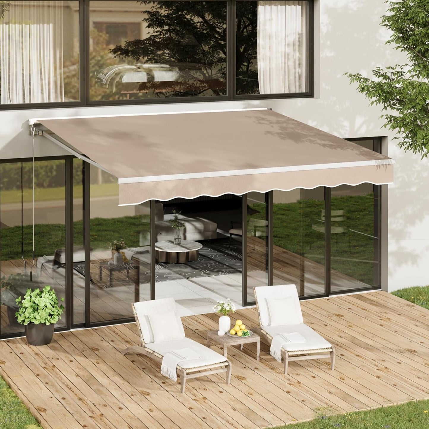 YODOLLA 13x10FT Retractable Awning Replacement Sunshade Canopy