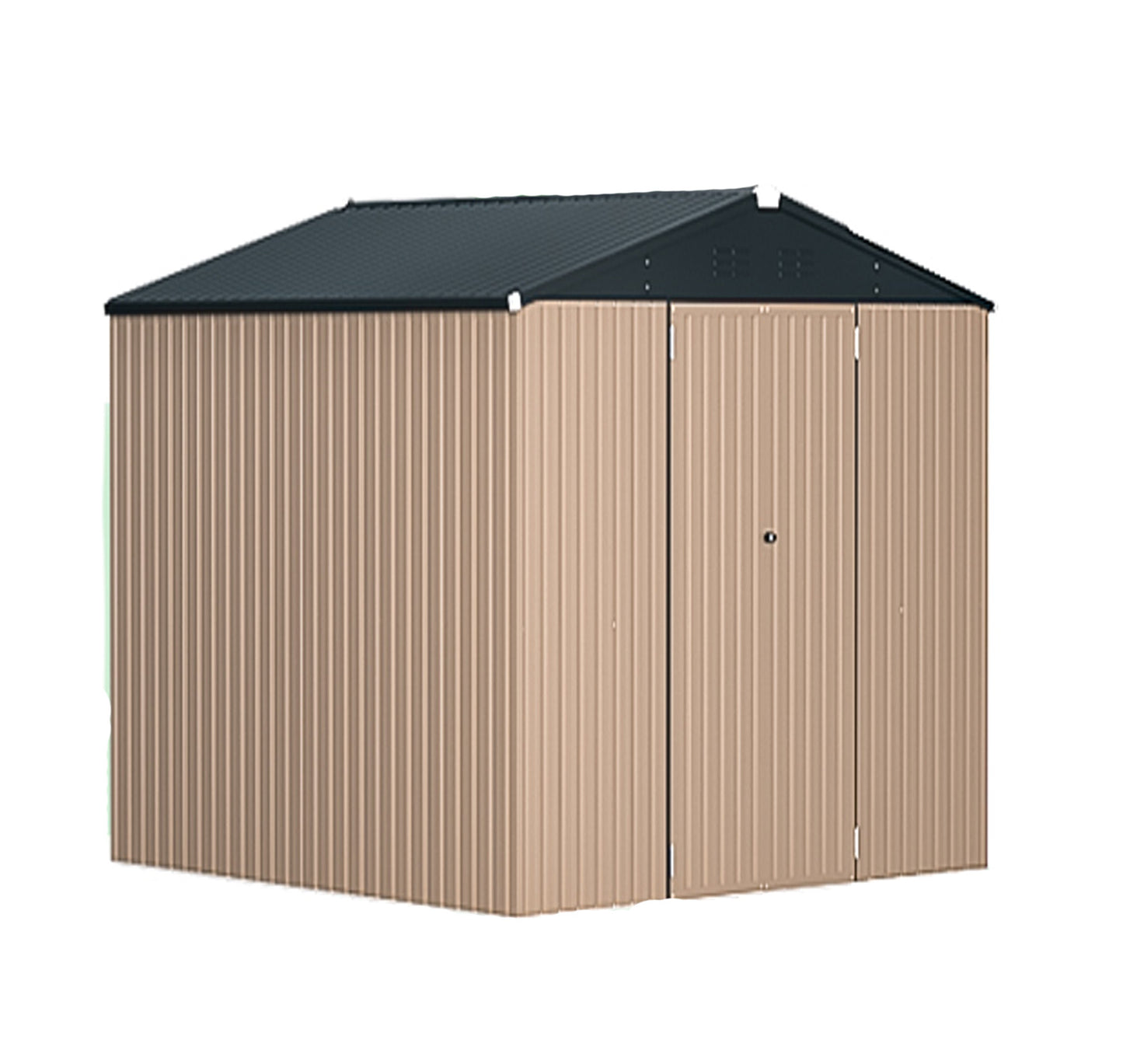 YODOLLA 10' x 10' Shed Outdoor Storage Shed with Lockable Doors, Grey
