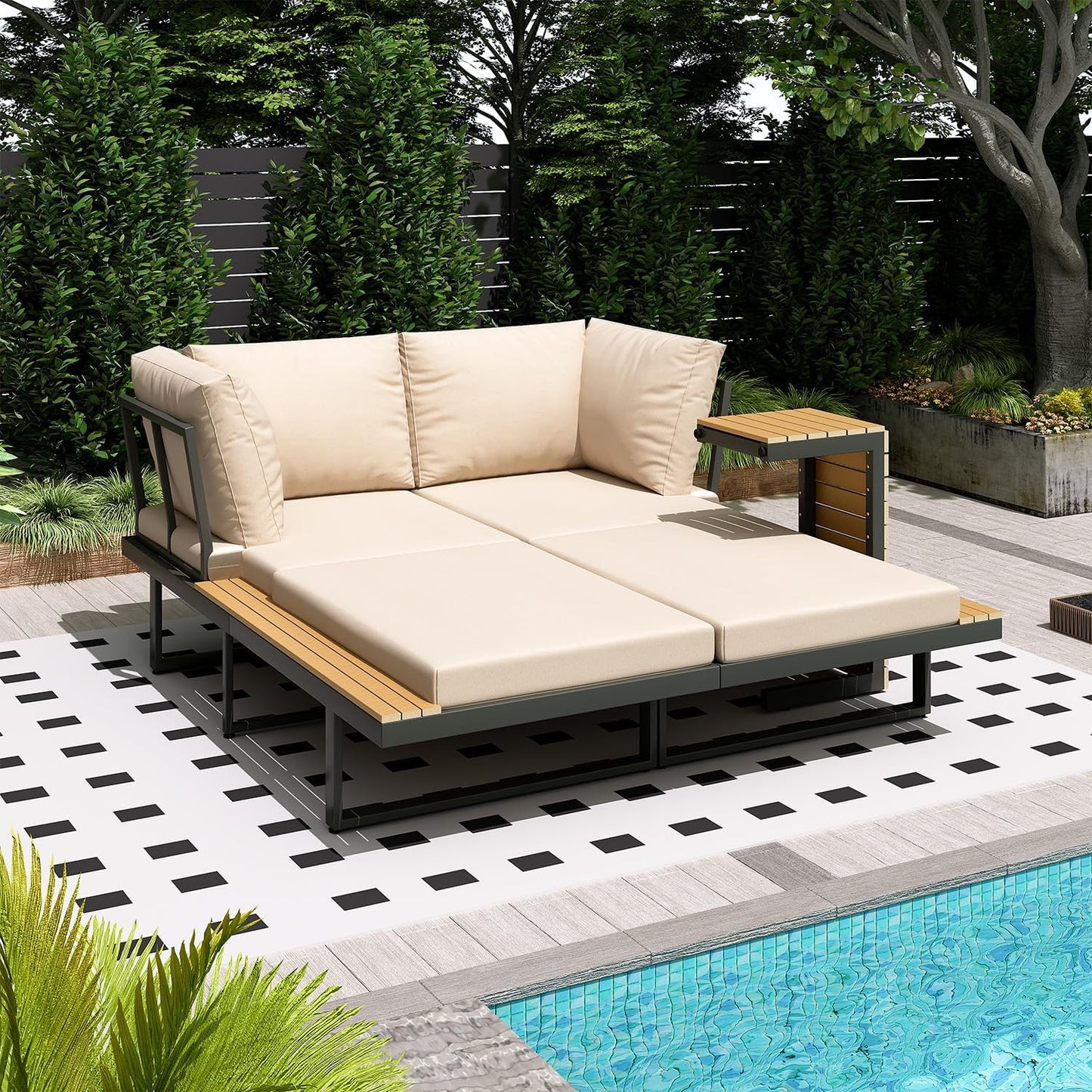 YODOLLA 4 Piece Metal Patio Furniture Set