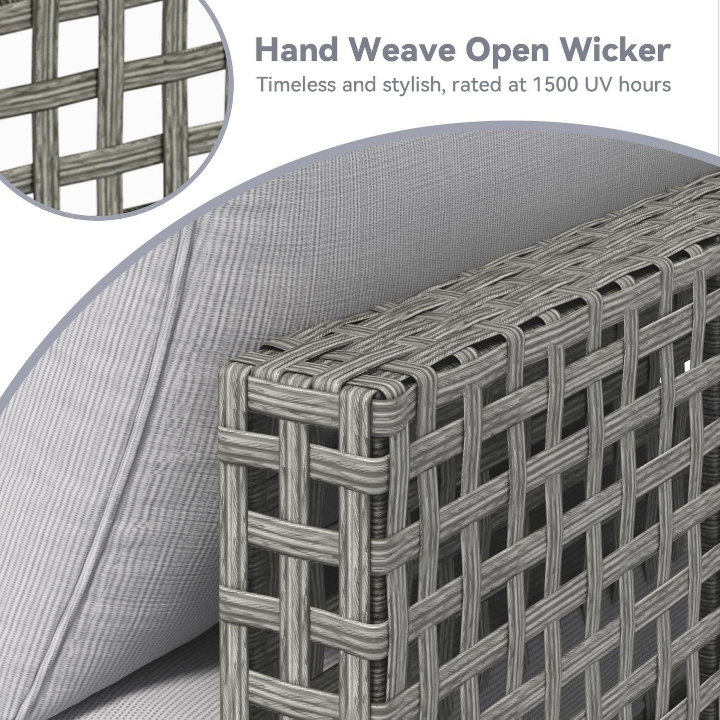 YODOLLA large patio set gray rattan