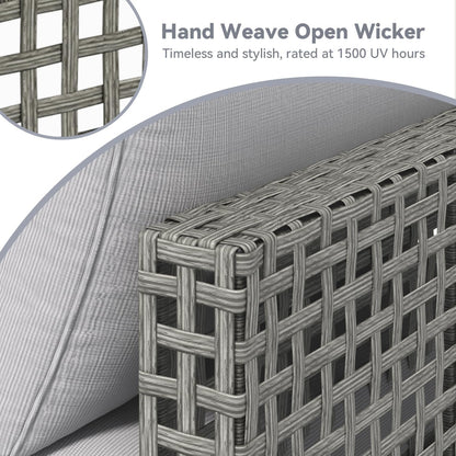 YODOLLA large patio set gray rattan
