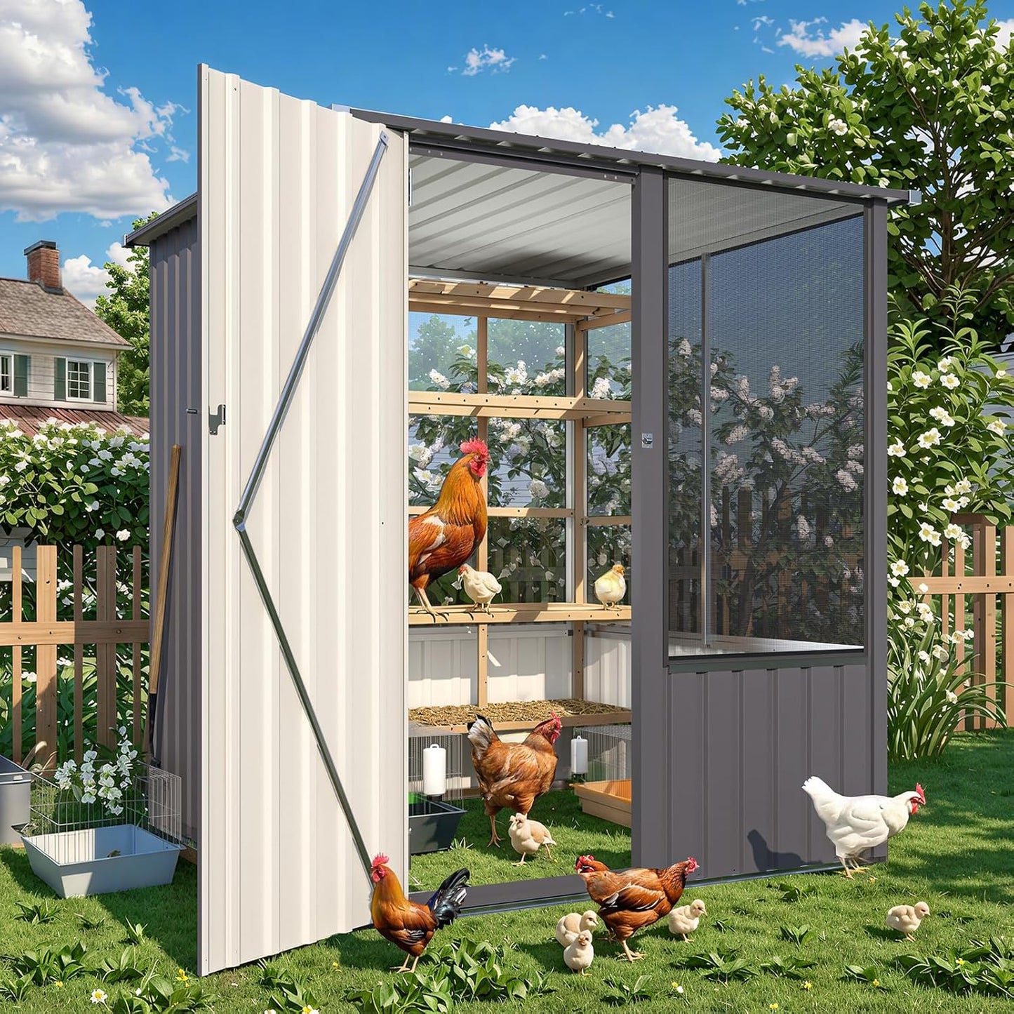 YODOLLA 5x5 FT Storage Shed, Metal Sheds & Outdoor Storage