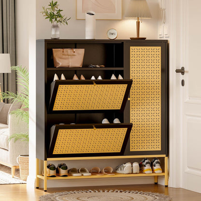 YODOLLA Shoe Storage Cabinet with 2 Flip Drawers Hidden Shoe Organizer