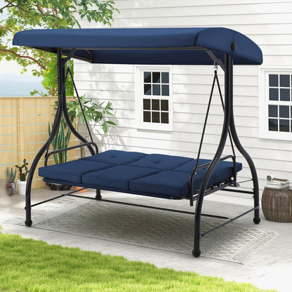 YODOLLA Outdoor Proch Swing Chair with Adjustable Backrest&Canopy