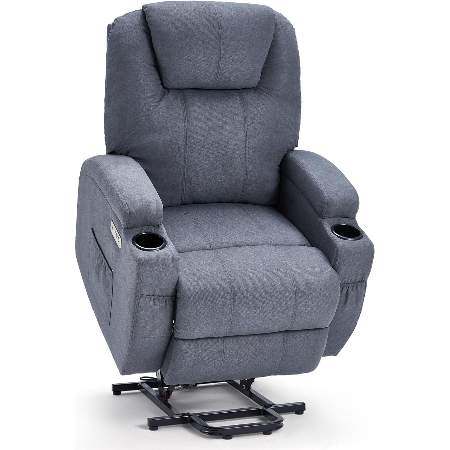 YODOLLA Power Lift Recliner Chair for Elderly with Side Pockets, Fabric, Blue