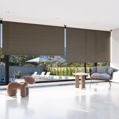 YODOLLA Outdoor UV Protection 6'(W) x 8'(H) Roller Shade, Mocha
