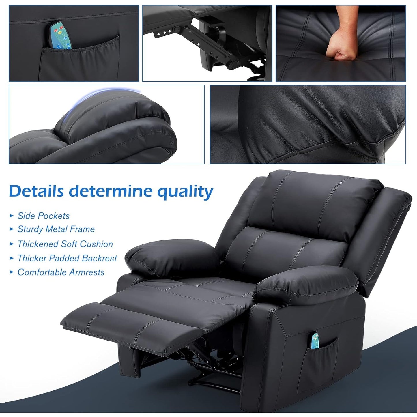 YODOLLA Massage Recliner Chair, Black