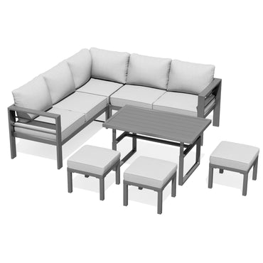 YODOLLA Outdoor Conversation Table and Chair Sets for Lawn Furniture Set, Grey