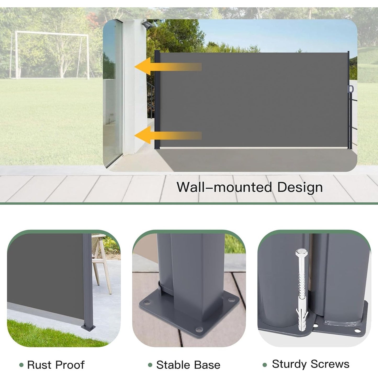YODOLLA outdoor awning for privacy and shade