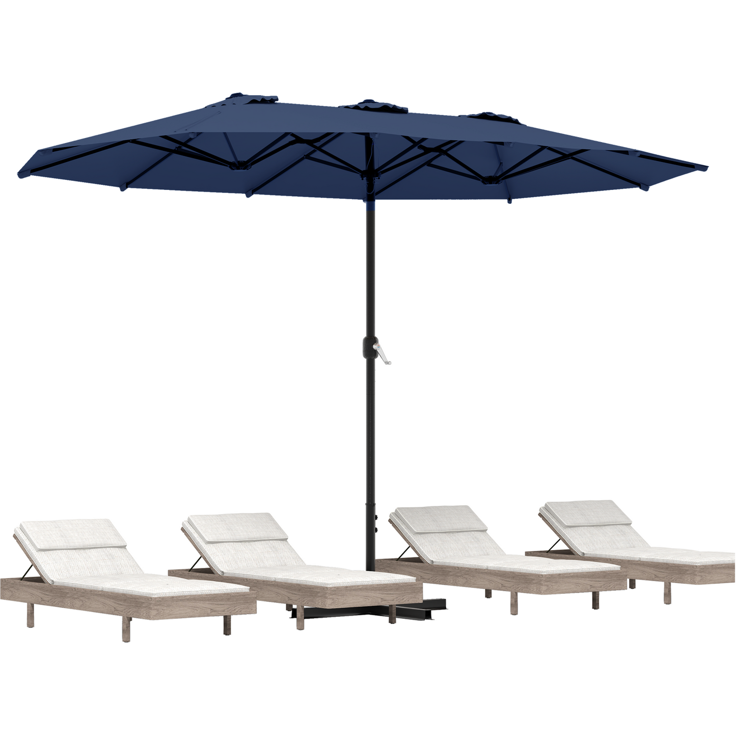 YODOLLA 15x9ft Double-Sided Patio Umbrella, Navy Blue