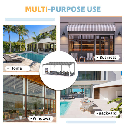 YODOLLA 20'x10' Wall Mounted Gazebos Pergola, White