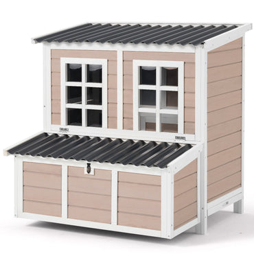 YODOLLA Chicken Coop, 40" Large Wooden Chicken Hutch with 3 Lockable Nesting Boxes