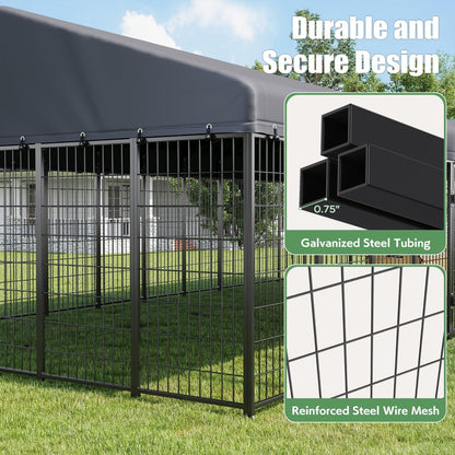 YODOLLA 10x20 Ft Outdoor Dog Kennel, Extra Large Dog Run