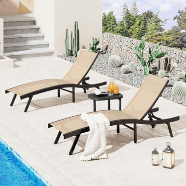 YODOLLA Outdoor Chaise Lounge, All Weather Pool Lounge Chairs Ergonomic Design