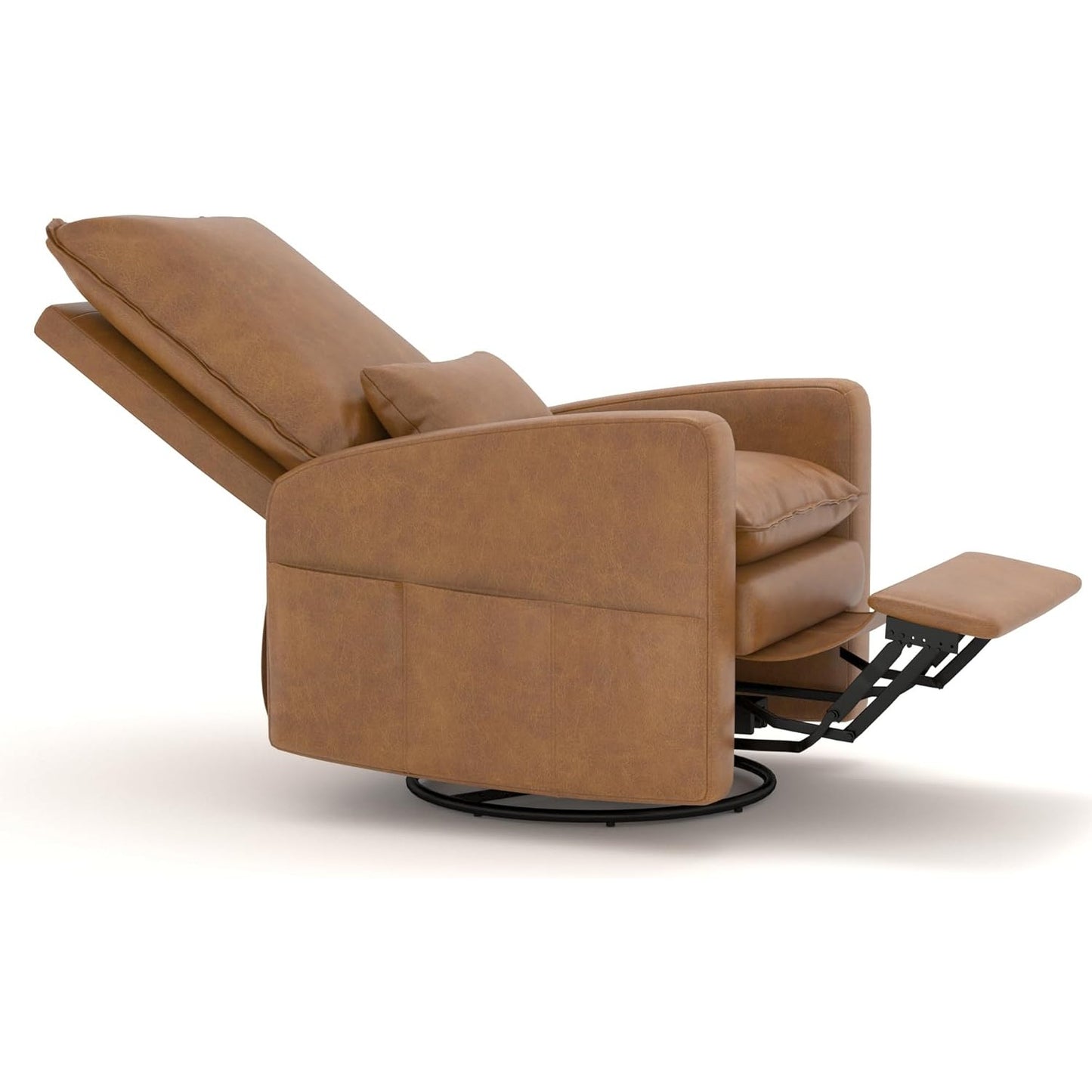 YODOLLA Rocking Chair Reclining Sofa Chair, Faux Leather Brown