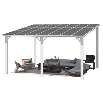 YODOLLA 14'x12' Wall Mounted Gazebos Pergola, White
