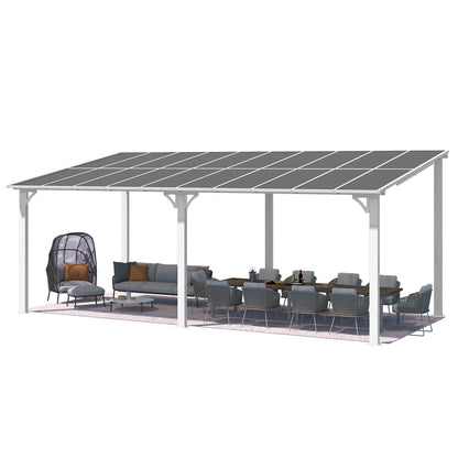 YODOLLA 20'x10' Wall Mounted Gazebos Pergola, White