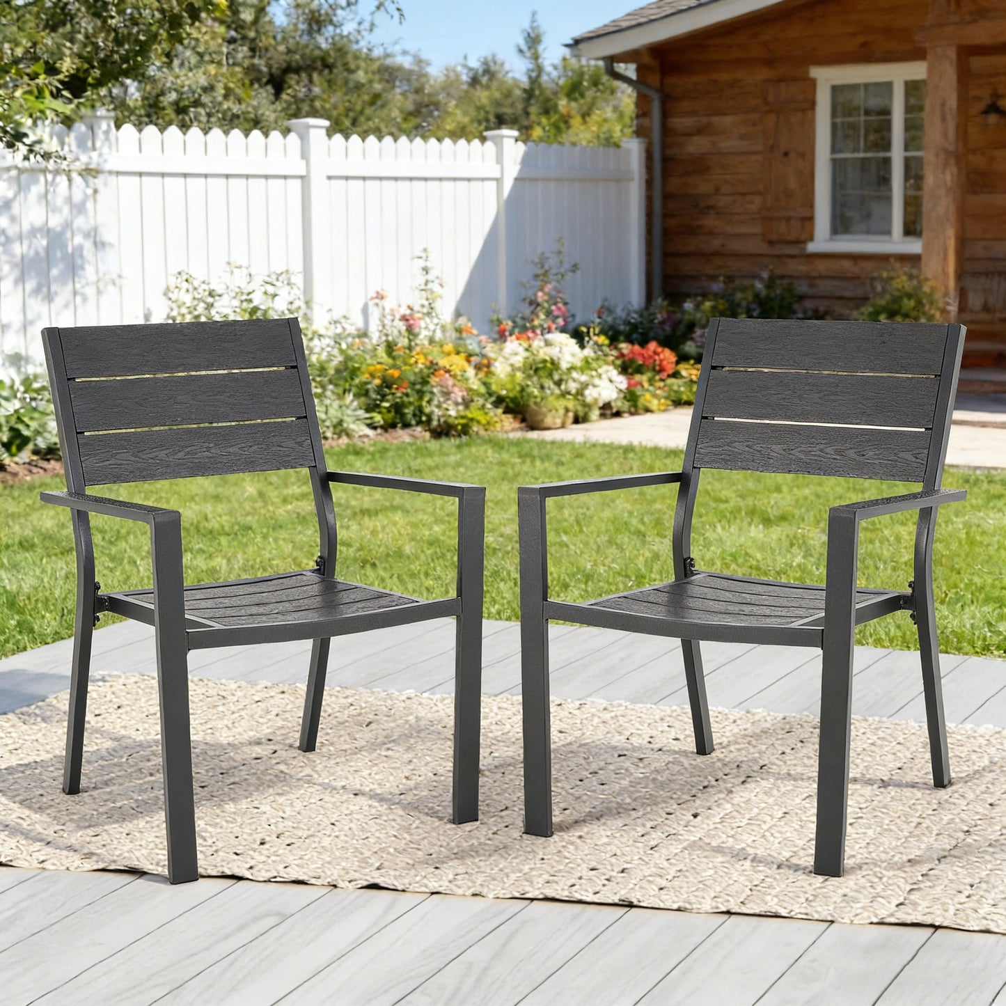 YODOLLA 2 Pieces Outdoor Dining Chairs