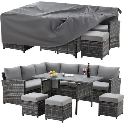 YODOLLA 90.5"x72.5"x27.5" Patio Furniture Set Cover Outdoor Table and Chair Set Covers, Gray