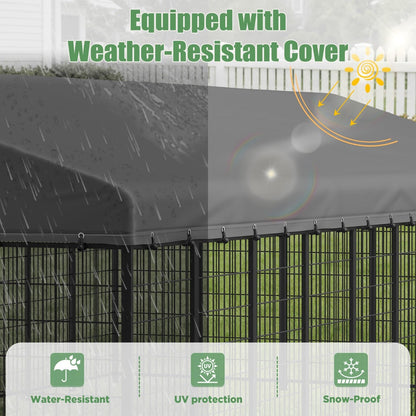 YODOLLA 10x20 Ft Outdoor Dog Kennel, Extra Large Dog Run