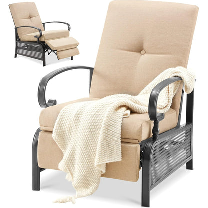 YODOLLA Outdoor Recliner Chairs Set of 2 with Side Table
