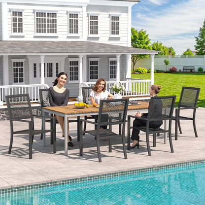 YODOLLA Outdoor Metal Dining Chairs, Set of 2