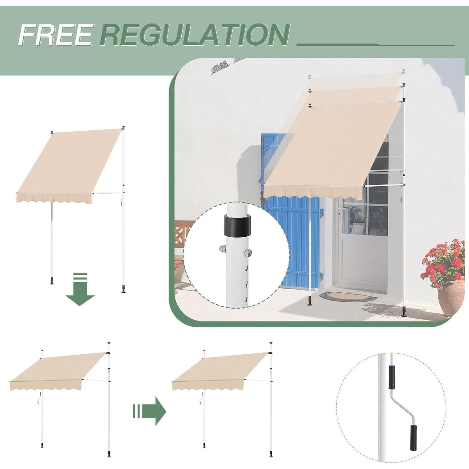 YODOLLA free standing awning for flexible outdoor use.