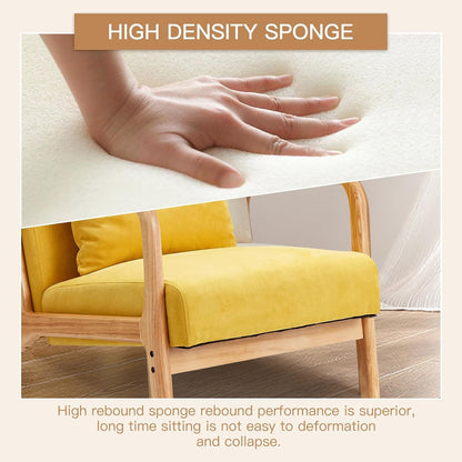 YODOLLA Accent Chair Reading Armchair, Linen Yellow
