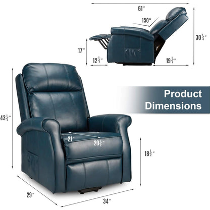 YODOLLA Electric Power Lift Recliner Chair for Elderly, Faux Leather, Blue