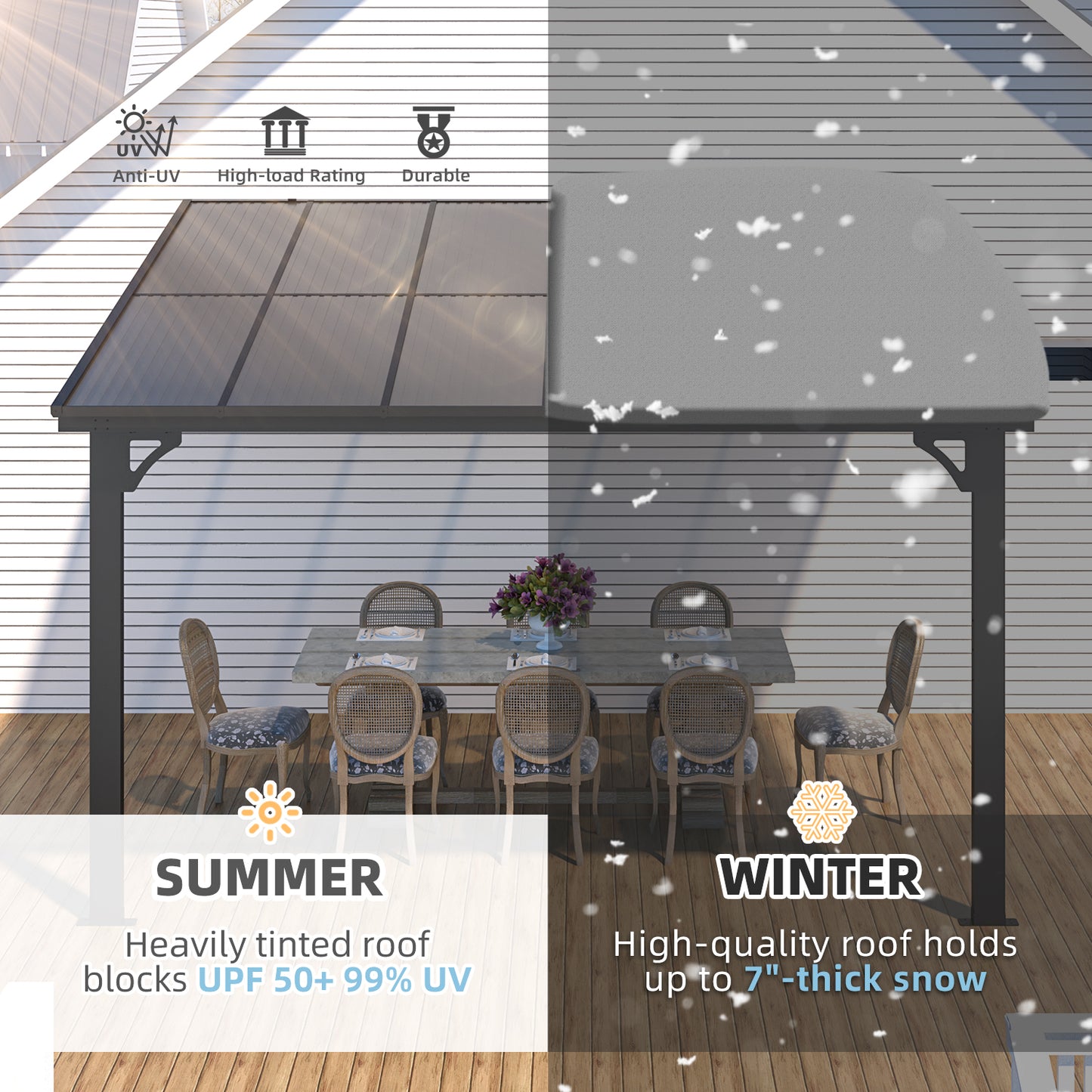 YODOLLA 12' × 10’ Adjustable Height Outdoor Gazebo Pergola for Patio