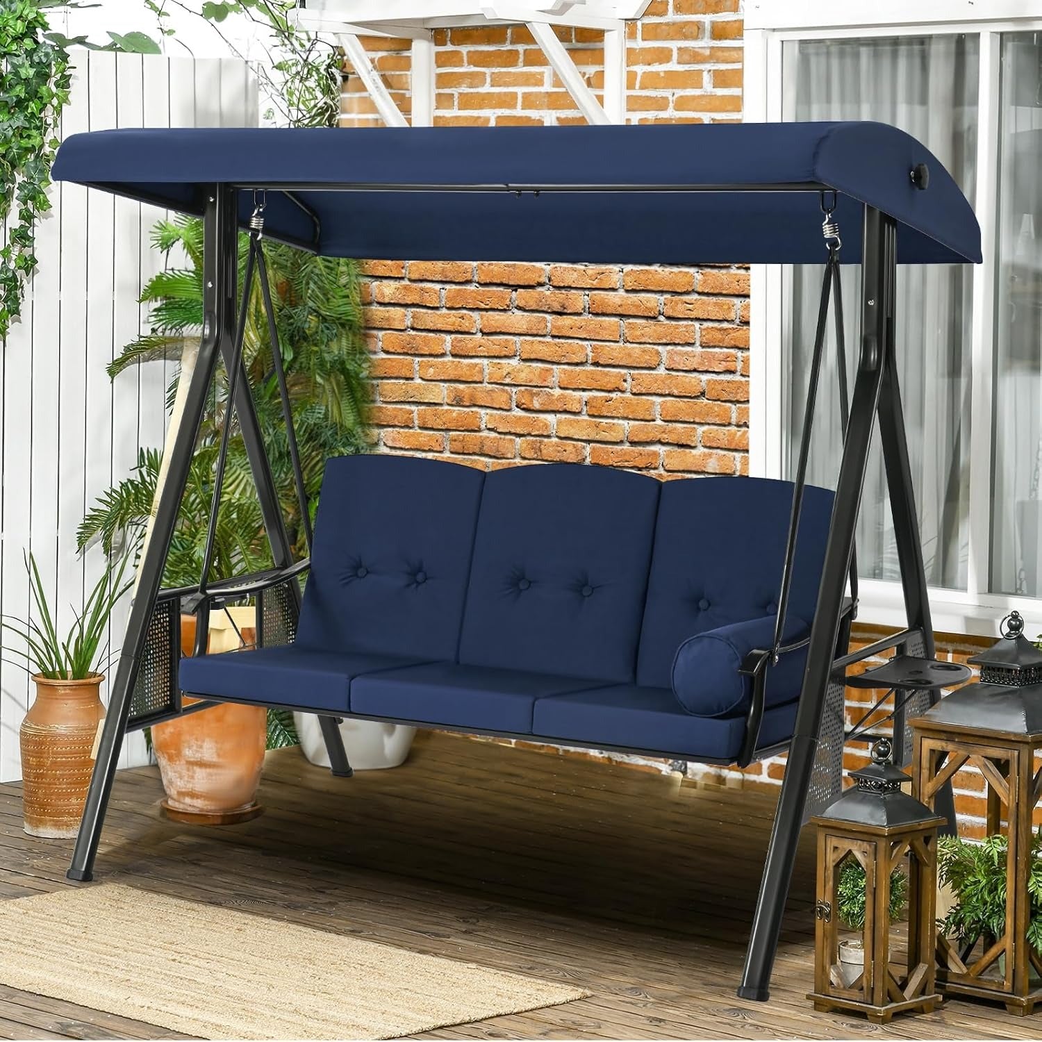 YODOLLA blue steel swing for garden use