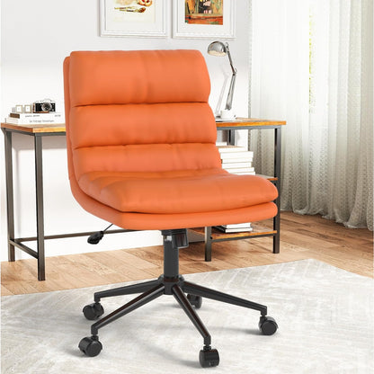 YODOLLA Office Chairs Swivel Desk Chair, PU Leather Orange