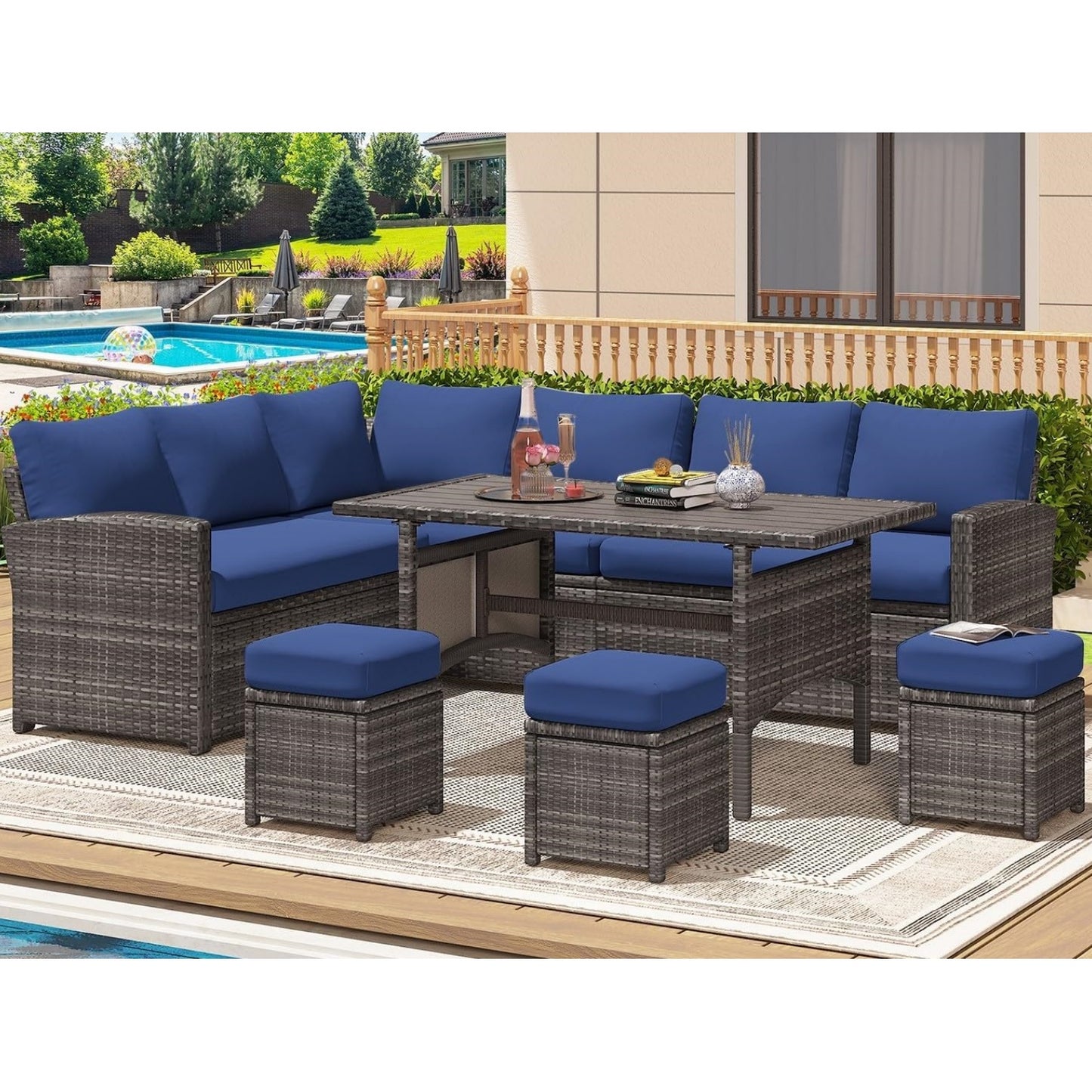 YODOLLA blue cushion patio furniture