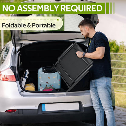 YODOLLA 7 Back & 2 Leg Adjustable Outdoor Chaise Lounge Chair, Black