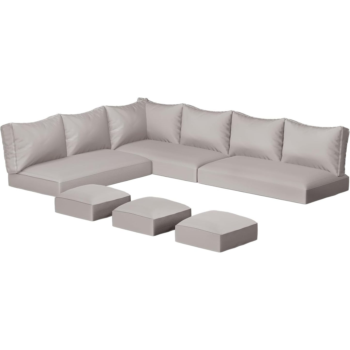 YODOLLA Memory Foam Cushions and Covers, Light Gray