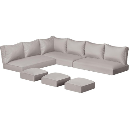 YODOLLA Memory Foam Cushions and Covers, Light Gray
