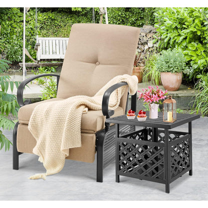 YODOLLA Outdoor Recliner Chairs Set of 2 with Side Table