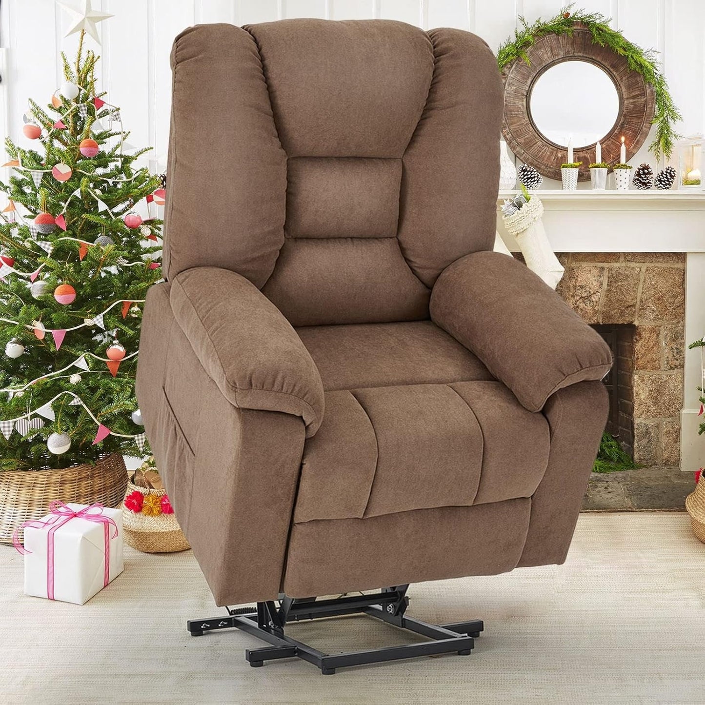 YODOLLA Massage Power Lift Recliner for Elderly, Electric Lift Chair, Clay