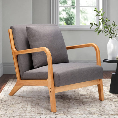 YODOLLA Accent Chair Reading Armchair, Linen Gray