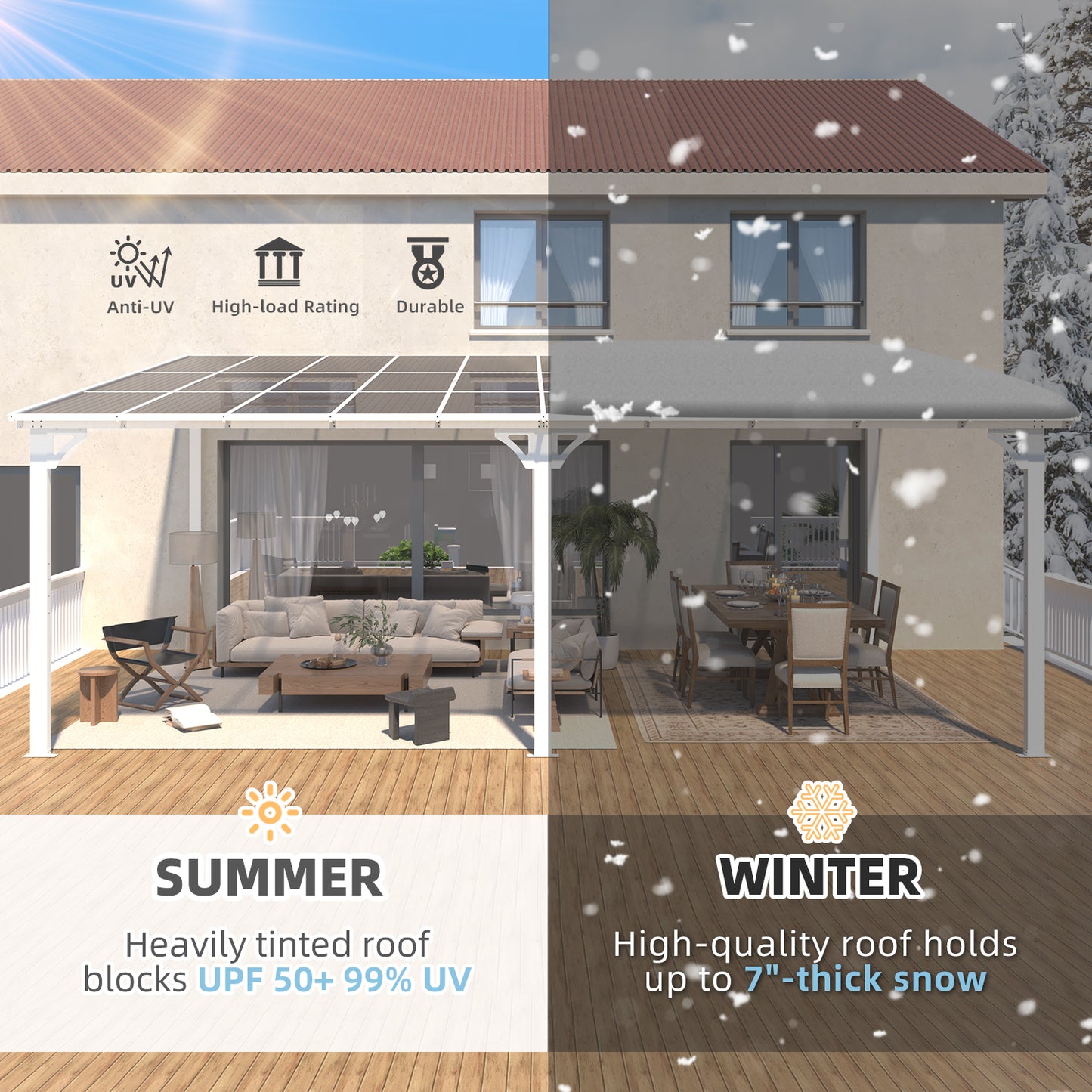 YODOLLA Metal Pergola Gazebo, 20x12, White