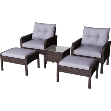 YODOLLA Outdoor 5 Pieces Patio Furniture Set, Grey