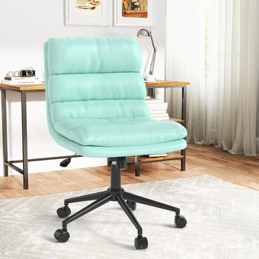 YODOLLA Office Chairs Swivel Desk Chair, PU Leather Light Green