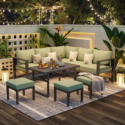 YODOLLA Outdoor Conversation Table and Chair Sets for Lawn Furniture Set, Green