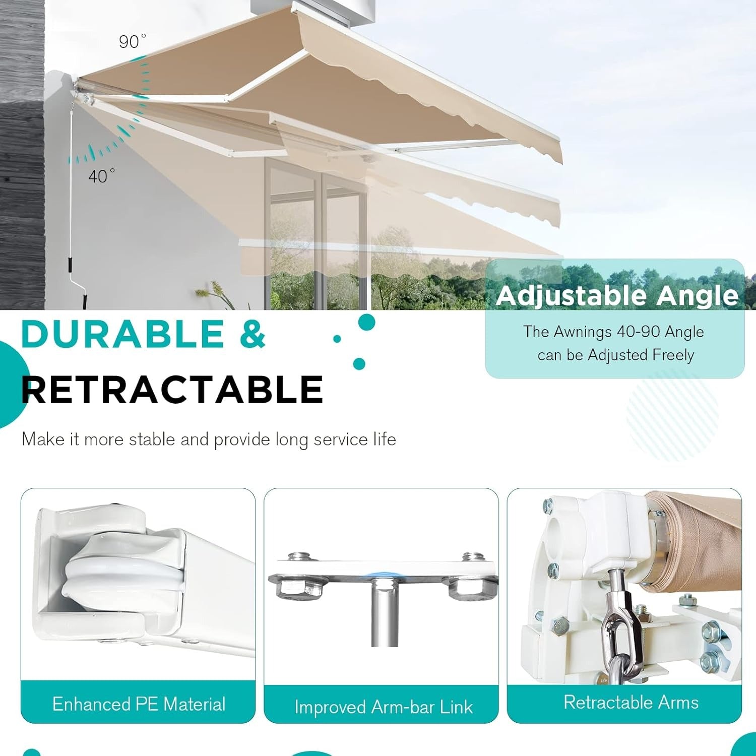 YODOLLA best retractable awning for outdoors