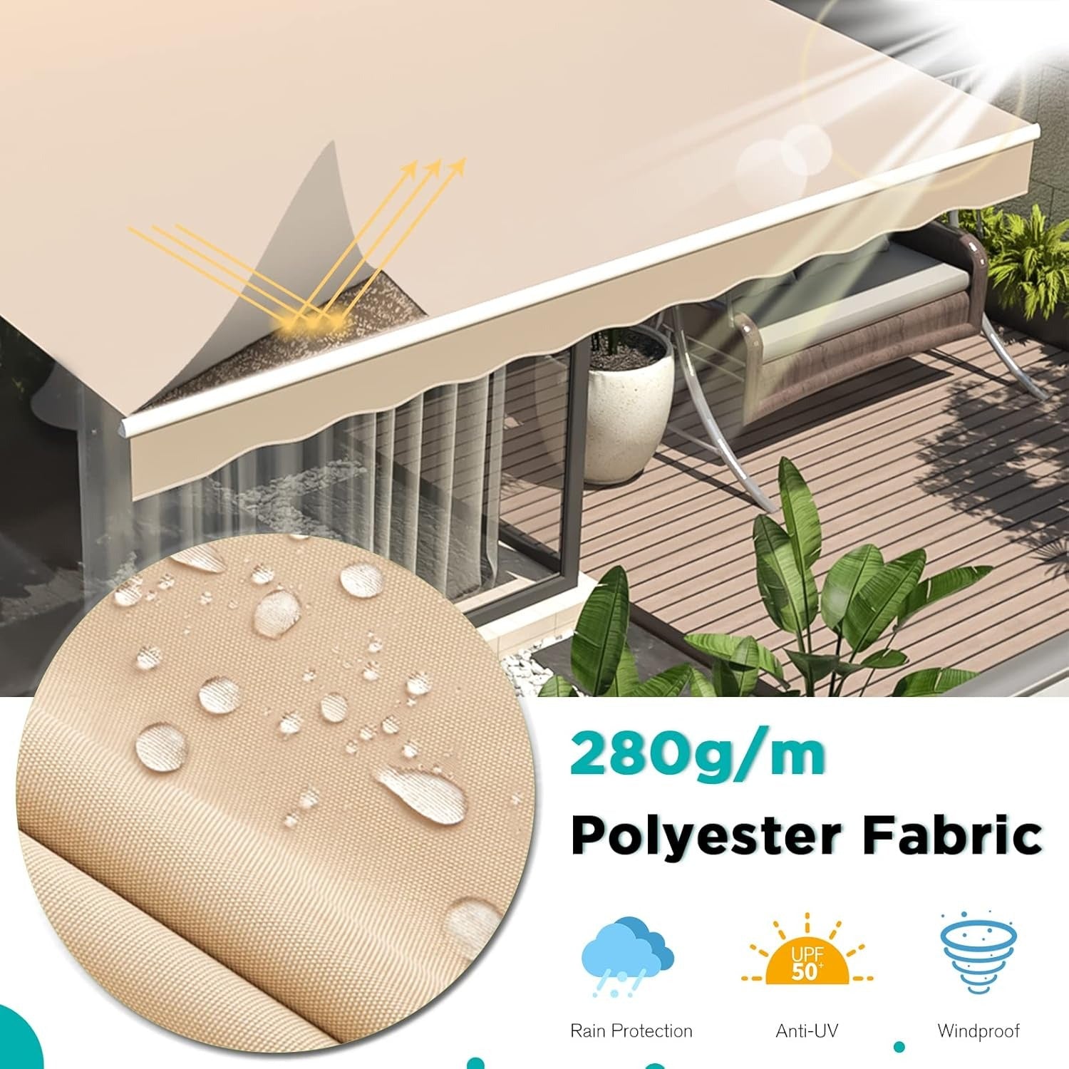 YODOLLA porch awning for sun protection