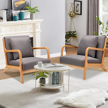 YODOLLA Accent Chair Reading Armchair, Linen Gray