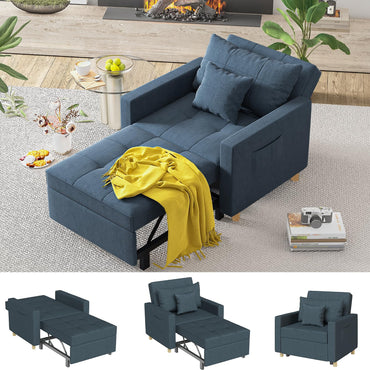 YODOLLA 36" Convertible Chair Bed, Blue